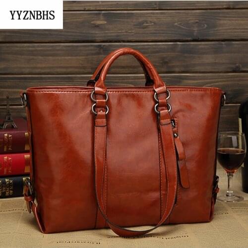 Brand Women Shoulder Bag Fashion Woman Handbags Oil Wax Leather Large Capacity Tote Bag 2021 Luxury Handbags Women Bags Designer