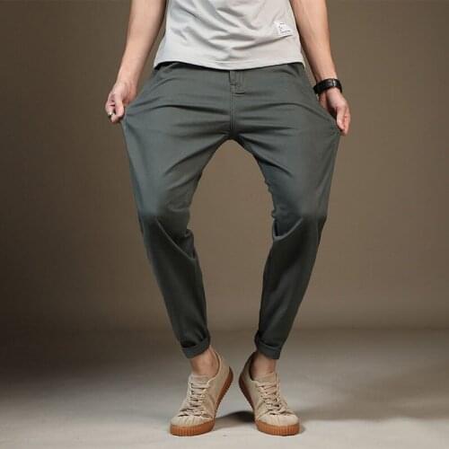 Summer Daily Casual Pants Mens Trend trousers Korean Solid Harem Pencil Pants Loose Large Size 28-48