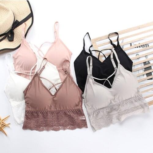 Female Backless Lace Bras for Women Wire Free Bralette Female Padded Seamless Push Up Comfortable Soft Lingerie Girls Brassiere
