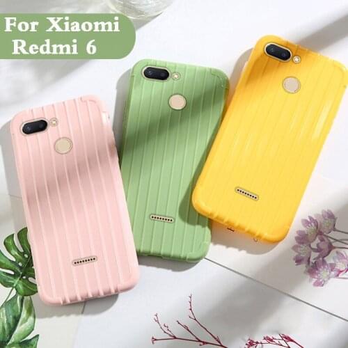 Luxury Luggage For xiaomi redmi 6 case Fashion Cute Suitcase Trunk TPU phone Silicone Back Cover For xiaomi redmi 6 Coque fundas