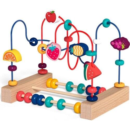 5-in-1 Kids Wooden Fruit Bead Maze Activity Educational Puzzle Game Toy Exercise Motor Skills Interesting Educational Toys