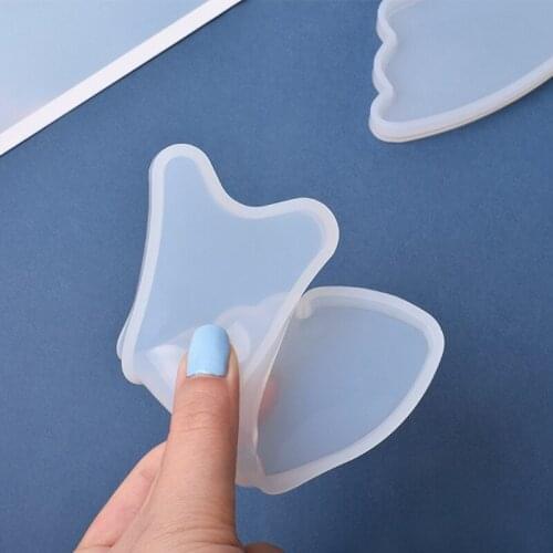 E56A Fish Bones Shape Gua Sha Board Epoxy Resin Mold Body Massager Board Silicone Mould DIY Crafts Jewelry Casting Tool