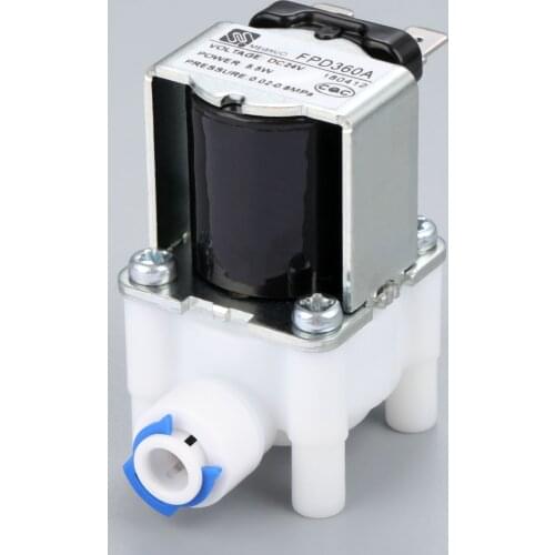 Electric Water Valve 24V DC Solenoid Valve 1/4" Hose Connection for RO Reverse Osmosis Pure System RO Controller 5.5W 6.4mm