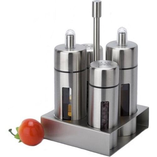 European styles stainless steel spice jar seasoning box condiment kitchen kit vinegar bottles