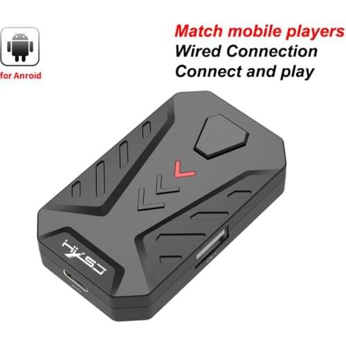 HXSJ P8 Wired Keyboard Mouse PUBG Controller Mobile Controller Gaming Keyboard Mouse Converter For IOS Adapter With 3 USB Ports