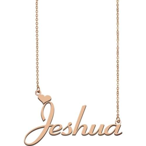 Jeshua Name Necklace Custom Nameplate Gold Pendant for Women Girls Best Friends Birthday Wedding Christmas Mother Days Gift