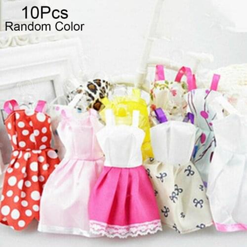 10 Piece Dress Up Dolls Clothes Set Fashion Skirt Wedding Dress Gift Party Clothing Girl House Best J8W7
