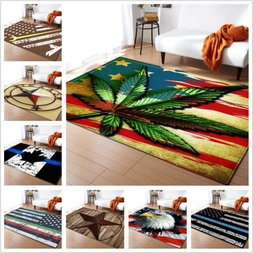 Nordic Retro Style Large Size Carpets for Living Room Area Rugs Soft Flannel National Flag Printed 3D Carpet Kids Play Crawl Mat