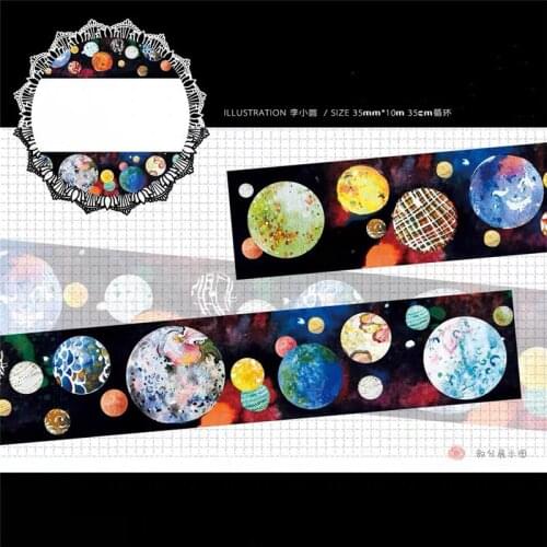 Colorful Planets Washi Tapes Bullet Journal Masking Tape Adhesive Tape DIY Scrapbooking Washi Stickers