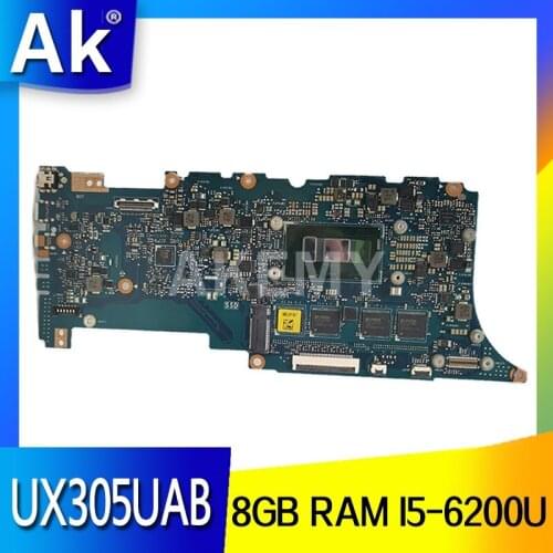 Akemy UX305UAB 8G/I5-6200U/AS 90NB0AB0-R00040 Motherboard For ASUS UX305UAB Laptop Mainboard 100% Tested
