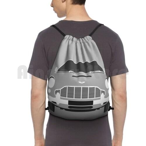 Aston Db5 Minimalist Art Print Backpack Drawstring Bag Riding Climbing Gym Bag Aston Db5 James Bond Classic Car Classic