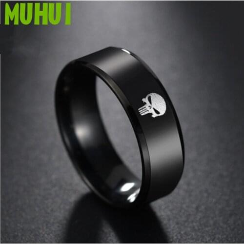 Free Shipping Movie Super Hero Skull Stainless Steel Ring Men Jewelry 19030