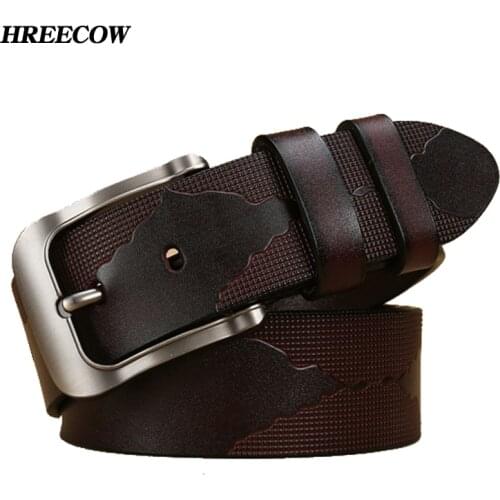 New Novelty Genuine Leather Luxury Strap Male Belts For Men Cowskin Leather Belts For Men Pin Buckle High Quality Cowhide