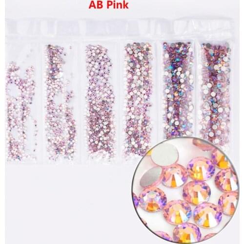 New Color ss4-ss12 1700pcs Super Glitter Flatback Multicolor Non HotFix Rhinestones swarovsky nail crystals Nail Art Decoration