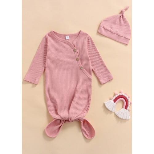 Newborn Baby Boys Girls Fall Sleeping Bag and Cap Solid Color Long Sleeve Toddler Swaddle Wrap Blanket Bedding Clothes