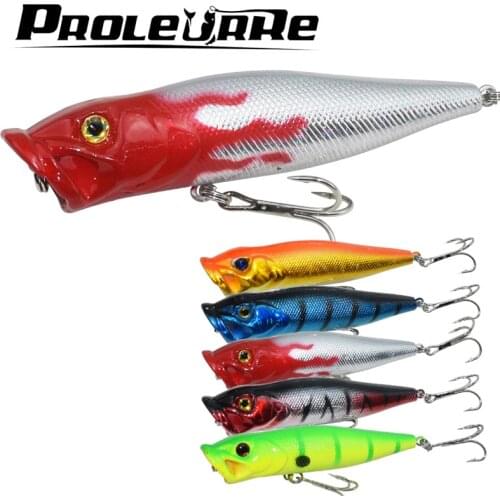 Proleurre 1pcs Floating Wobbler Fishing Tackle 9cm 12.5g 3D eyes Popper for fishing Artificial Crankbait Lures Pesca Minnow Isca
