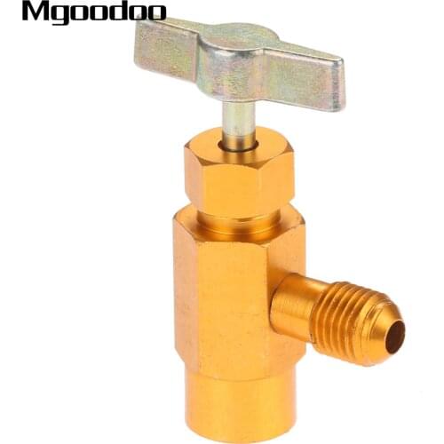 R-134a Refrigerant Can Bottle Tap Opener Valve Tool For Self-Sealing Valve Cans 1/4 SAE Thread Adapter 1/2" ACME Car Accessories