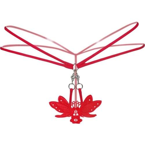 Sexy Panties Exotic Underwear Women Lace Lingerie Knickers Metal Button Ladies Sexi G Strings Briefs Crotchless Mini Tback Thong