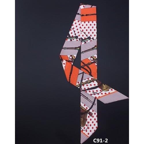 POBING Design Rope Dot Print Silk Scarf Women Head Scarf Brand Small Tie Handle Bag Ribbon Long Scarves Female Wraps 100*5CM
