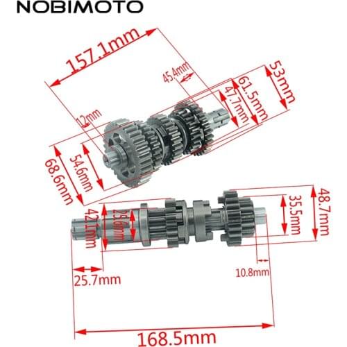 Motocross Reverse Gear 4+1 Main Shaft Counter Shaft Transmission Gear Box For All Chinese CG250 Reverse Gear 4+1 Engines ZB-136