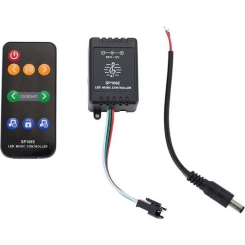 SP106E 9keys RF LED Music Controller DC5V-12V WS2811 /WS2812B /6812 /1903/6803 Magic LED tape digital colorful music controller