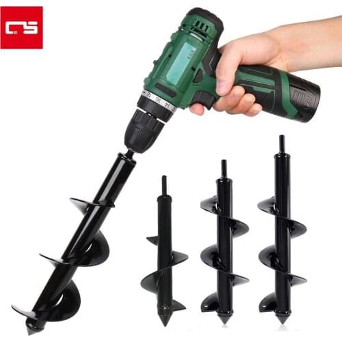 Spiral Drill Bit Black Carbon Steel Hex Shaft Hole Digger Bit Garden Auger Tools for Planting Flower Vegetable Seed