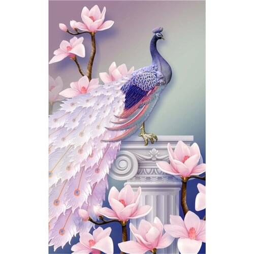 Bird Diy Peacock Printed Fabric 11CT Cross Stitch Embroidery Full Kit DMC Threads Sewing Knitting Craft Painting Needle