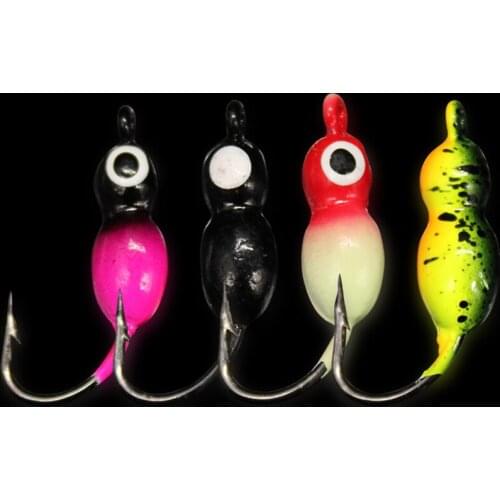 WALK FISH 4Pcs 23MM/2.2G Ice Jig Mini Metal Bait Fishing Lure Jigging Sinking Lead Ice Hook Pike Tilapia Winter Fishing Tackle