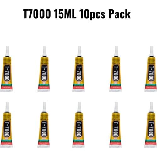 Zhanlida T7000 10 Pcs Pack Black Contact Adhesive LCD Display Frame Mobile Phone Screen Bonding Glass Repair Glue - 15ML
