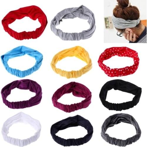 100Pcs/Lot Women Yoga Elastic Sports Headband Hairband Hair Band Headwrap Turban Fashion