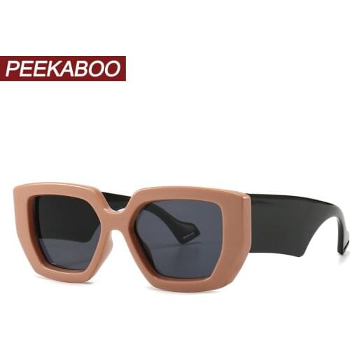 Peekaboo black thick frame sunglasses for women brown gift items square sun glasses for ladies uv400 accessories female big
