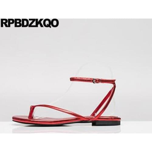 Slingback Designer Women Sandals 2021 Summer Soft Open Toe Gold Blue Red Holiday Ladies Girls Ring Ankle Strap Silver Shoes Flat