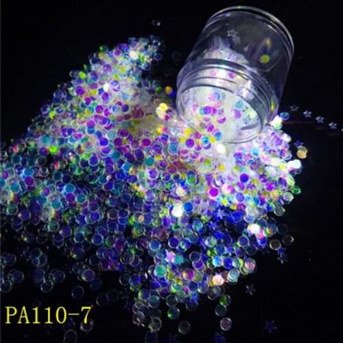 1 jar Nail Art Glitter Holo Acrylic Glitter Mix Moon/Star/Heart/Round Sequins Mix Flake Nail Sequins Colorful Polish Gel Glitter