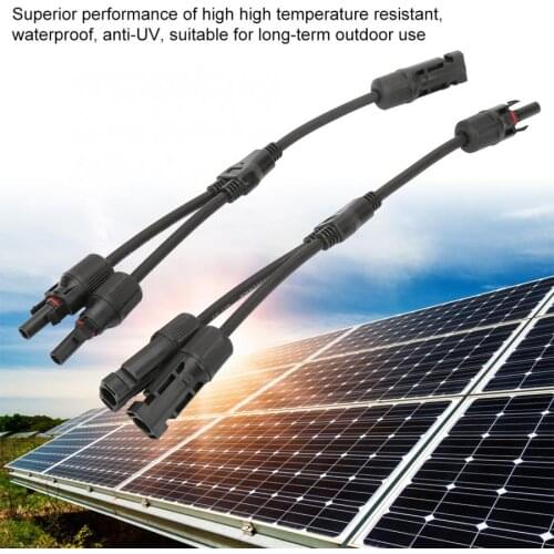 1 Pair Solar Panel Cable Connector Y Branch Connector Solar Panel Adapter Cable Splitter