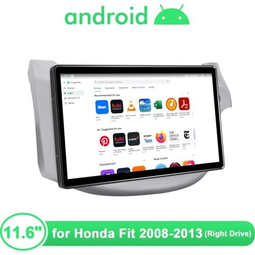 11.6 Inch Head Unit Android 10.0 System Bluetooth 5.1 1920X1080 For Honda Fit 2008-2013 (Right Drive) Support DAB+/DVR/OBD/TPMS
