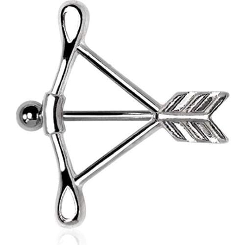 2pcs Hot Sale Stainless Steel sexy Nipple Rings Jewelry Trendy Cupids Arrows Nipple Barbell Piercing Ring Body Piercing Jewelry