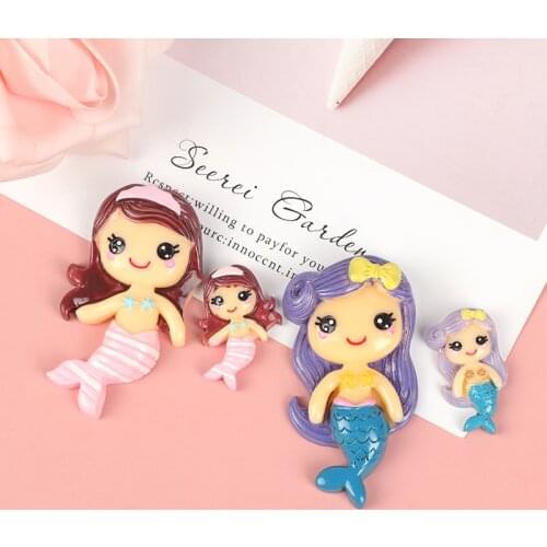 4-10Pcs Cartoon Little Girl Resin Decoration Crafts Flatback Cabochon Scrapbooking Fit Phone Embellishments DIY Accessories