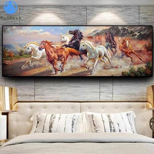 5D Diamond Embroidery Abstract animal art, running horse Picture Diamond Painting Full Square Mosaic Cross Stitch Handmade Gift