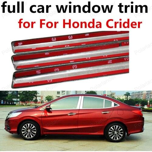 Car Exterior Accessories Stainless Steel full Window Trim Decoration Strips for Honda Crider With Middle Pillar