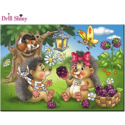 Diamond Embroidery 5D DIY Diamond Painting Hedgehog Bird Forest Diamond Painting Cross Stitch Rhinestone Decor wall painting