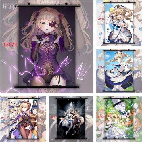 Genshin Impact Anime Posters Lumine Barbara Gunnhildr Fischl Wall Poster Canvas Painting Wall Decor Wall Art Picture Home Decor