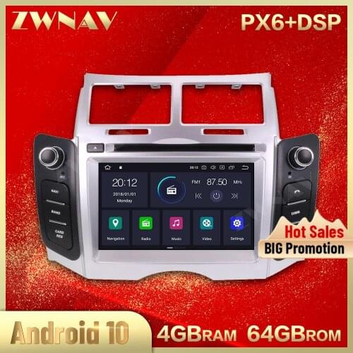 PX6 DSP 4+64G Android 10.0 Screen Car DVD Stereo Multimedia Player for Toyota Yaris 2005-2011 car Radio GPS Navi Audio head unit