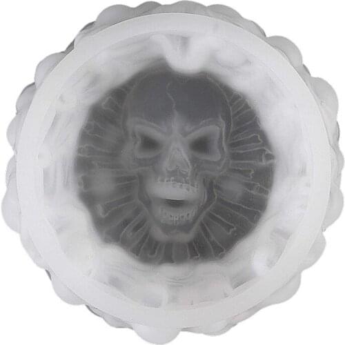 BMBY-Epoxy Resin Ashtray Casting Mold, Round Skull Ashtray Mold, Skull Pattern, Easy to Fall Off, DIY Ashtray Mold