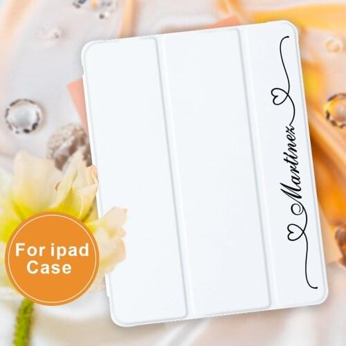 Custom Love line Name For Air 4 Silicone Case for iPad Pro 2020 10.5 10.2 inch 8th Generation 7th 12.9 inch Automatic Wake Up