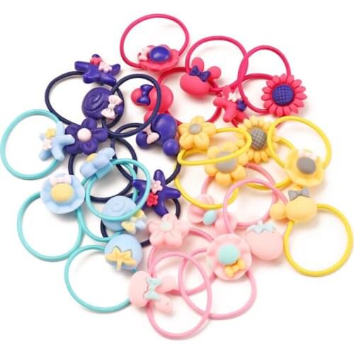 Find Me Color Flower Hair Ring Girls Cute Ponytail Rope Flexible Rubber Band 2020 Summer Simple Hair Accessories