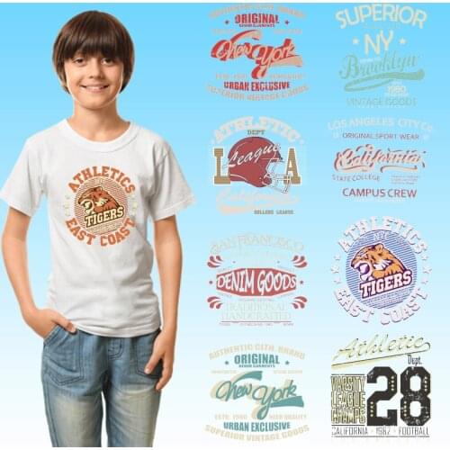 Colorful Letters Heat Transfer PVC Patch Thermal Stickers Patches for Clothing DIY T-shirt Washable Iron on patches