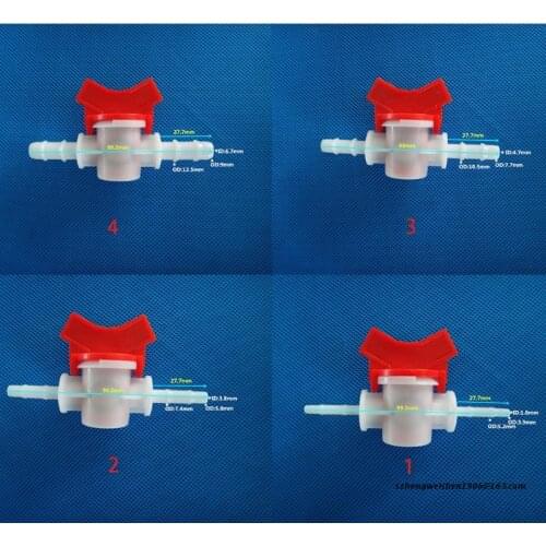 Hose Barb Two Way Plastic Ball Val ve Aquarium Garden Micro Irrigation Connector Durable 4/ 6/ 8/10/12/16/ 20/25mm