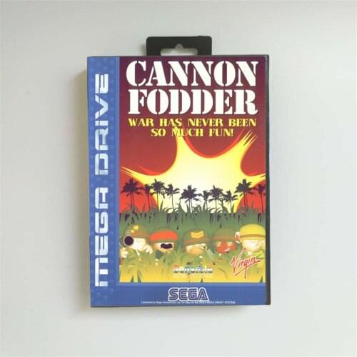 Cannon Fodder - EUR Cover With Retail Box 16 Bit MD Game Card for Sega Megadrive Genesis Video Game Console