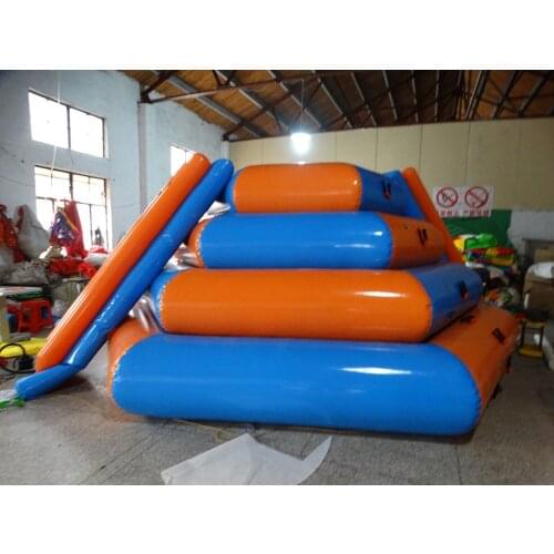 Hot sale Factoy Customized Inflatable Floating Water Island Climbing Tower Slide for Water park games