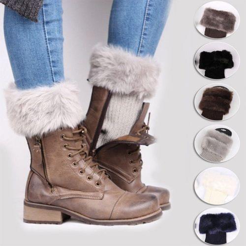 Hirigin Lady Womens Winter Knitted Boot Cuffs Toppers Boot Socks Fur Knit Toppers Boot Socks Legs Warmers New